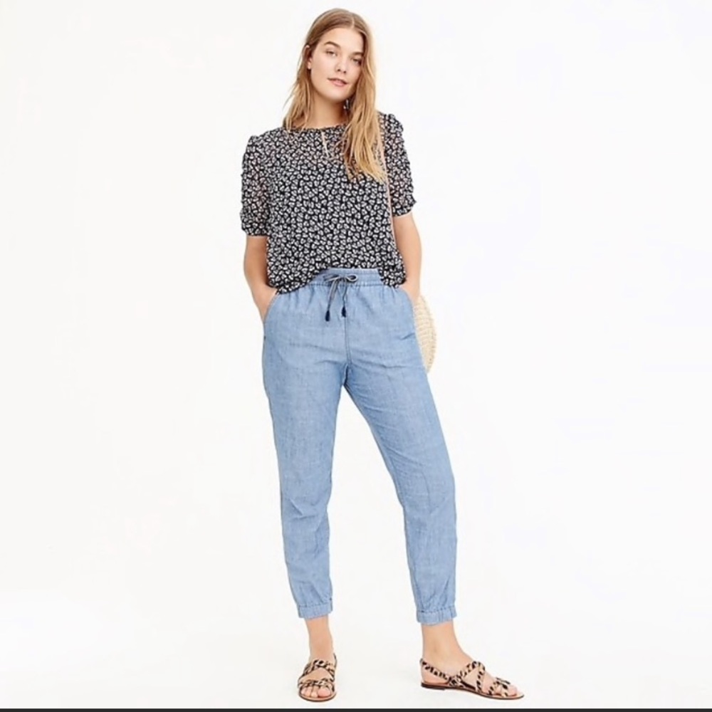 Point Sur Chambray linen cropped pants